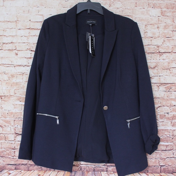Premise | Cut & Sewn Navy Professional Blazer - Picture 1 of 7